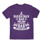 A railwayman dad Dark Purple Men's T-shirt for Train Conductor, Work