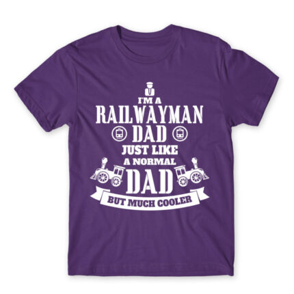 A railwayman dad Dark Purple Men's T-shirt for Train Conductor, Work