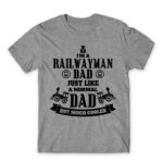 A railwayman dad Grey Melange Men's Tee for Train Conductor, Work