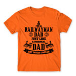 A railwayman dad Orange Men's T-shirt for Train Conductor, Work