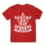 A railwayman dad Red Men's T-shirt for Train Conductor, Work