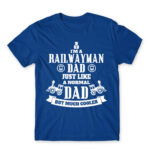 A railwayman dad Royal Blue Men's T-shirt for Train Conductor, Work