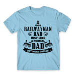 A railwayman dad Sky Blue Men's Tee for Train Conductor, Work