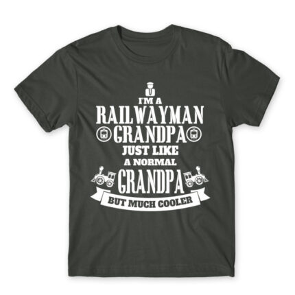 A railwayman grandpa Dark Grey Men's T-shirt for Train Conductor, Work