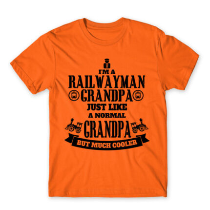 A railwayman grandpa Orange Men's Tee for Train Conductor, Work