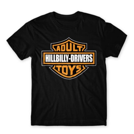 Adult Hillbilly Drivers Toys Black Men's Tee for Brand Parody, Funny