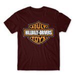 Adult Hillbilly Drivers Toys Burgundy Men's Tee for Brand Parody, Funny