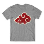 Akatsuki cloud logo Grey Melange Men's Tee for Anime, Naruto