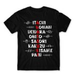 Akatsuki member list Black Men's T-shirt for Anime, Naruto