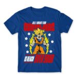 All I want for christmas is reach over 9000 Royal Blue Men's T-shirt for Anime, Dragon Ball