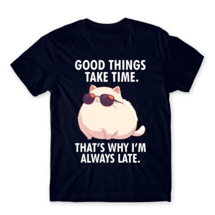Always late Navy Men's T-shirt for Badass, Funny