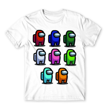 Among us characters White Men's T-shirt for Gaming