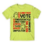 Among us words Apple Green Men's Tee for Gaming