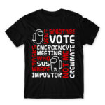 Among us words Black Men's T-shirt for Gaming