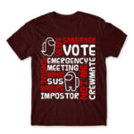 Among us words Burgundy Men's T-shirt for Gaming