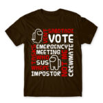 Among us words Chocolate Men's T-shirt for Gaming