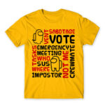 Among us words Gold Men's T-shirt for Gaming