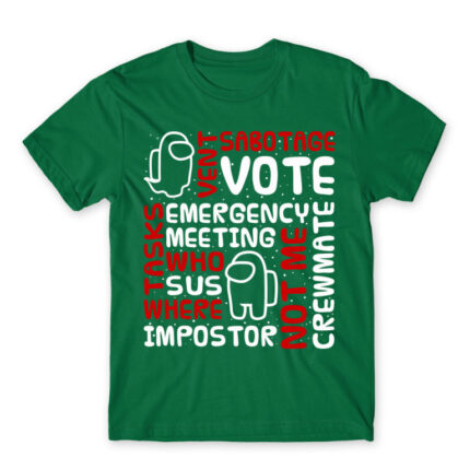 Among us words Kelly Green Men's T-shirt for Gaming