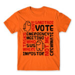 Among us words Orange Men's Tee for Gaming