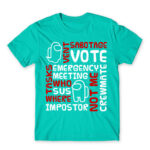 Among us words Turquoise Men's Tee for Gaming