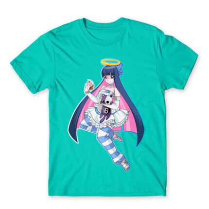 Angel Stocking Turquoise Men's Tee for Anime, Panty Stocking With Garterbelt