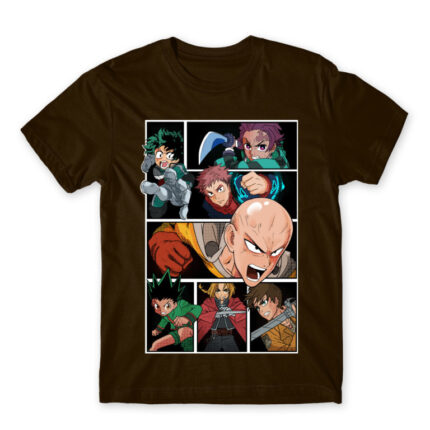 Anime heroes mix Chocolate Men's T-shirt for Anime, One Punch Man