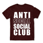 Anti social social club Burgundy Men's T-shirt for Antisocial, Funny