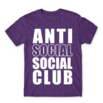 Anti social social club Dark Purple Men's T-shirt for Antisocial, Funny
