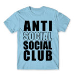 Anti social social club Sky Blue Men's Tee for Antisocial, Funny