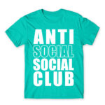 Anti social social club Turquoise Men's Tee for Antisocial, Funny