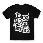 Antime Black Men's T-shirt for Antisocial, Funny