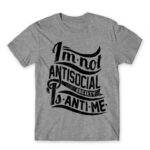 Antime Grey Melange Men's T-shirt for Antisocial, Funny