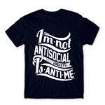 Antime Navy Men's T-shirt for Antisocial, Funny