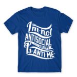 Antime Royal Blue Men's T-shirt for Antisocial, Funny