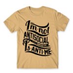 Antime Sand Men's T-shirt for Antisocial, Funny