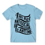 Antime Sky Blue Men's Tee for Antisocial, Funny