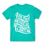 Antime Turquoise Men's Tee for Antisocial, Funny