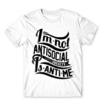 Antime White Men's T-shirt for Antisocial, Funny