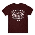Antisocial Club Burgundy Men's T-shirt for Antisocial, Funny