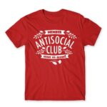 Antisocial Club Red Men's T-shirt for Antisocial, Funny