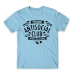 Antisocial Club Sky Blue Men's T-shirt for Antisocial, Funny