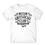Antisocial Club White Men's T-shirt for Antisocial, Funny