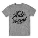 Antisocial logo Grey Melange Men's Tee for Antisocial, Funny