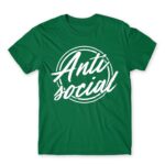 Antisocial logo Kelly Green Men's T-shirt for Antisocial, Funny