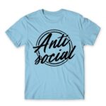 Antisocial logo Sky Blue Men's T-shirt for Antisocial, Funny