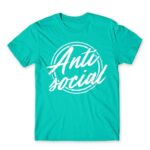 Antisocial logo Turquoise Men's T-shirt for Antisocial, Funny