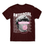 Antisocial streetwear Burgundy Men's Tee for Antisocial, Funny