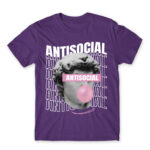Antisocial streetwear Dark Purple Men's Tee for Antisocial, Funny