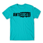 Antisocial stripe Atoll Blue Men's Tee for Antisocial, Funny