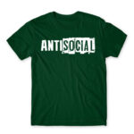 Antisocial stripe Bottle Green Men's T-shirt for Antisocial, Funny